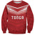 Custom Pacific Rugby Spirit Sweatshirt Tonga Ngatu Pride Red Edition - Polynesian Pride