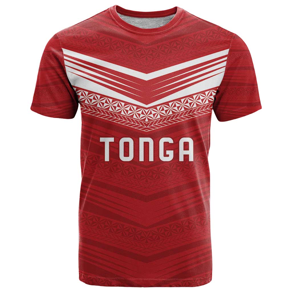 Custom Pacific Rugby Spirit T Shirt Tonga Ngatu Pride Red Edition - Polynesian Pride