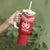 Custom Pacific Rugby Spirit Tumbler With Handle Tonga Ngatu Pride Red Edition - Polynesian Pride