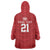 Custom Pacific Rugby Spirit Wearable Blanket Hoodie Tonga Ngatu Pride Red Edition - Polynesian Pride