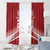 Custom Pacific Rugby Spirit Window Curtain Tonga Ngatu Pride Red Edition - Polynesian Pride