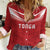 Custom Pacific Rugby Spirit Women Casual Shirt Tonga Ngatu Pride Red Edition - Polynesian Pride