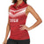 Custom Pacific Rugby Spirit Women Sleeveless Polo Shirt Tonga Ngatu Pride Red Edition - Polynesian Pride