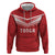 Custom Pacific Rugby Spirit Zip Hoodie Tonga Ngatu Pride Red Edition - Polynesian Pride