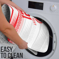 Custom Pacific Rugby Spirit Bathroom Set Tonga Ngatu Pride White Edition - Polynesian Pride