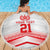 Custom Pacific Rugby Spirit Beach Blanket Tonga Ngatu Pride White Edition - Polynesian Pride