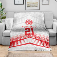 Custom Pacific Rugby Spirit Blanket Tonga Ngatu Pride White Edition - Polynesian Pride