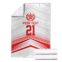 Custom Pacific Rugby Spirit Blanket Tonga Ngatu Pride White Edition - Polynesian Pride