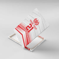 Custom Pacific Rugby Spirit Canvas Wall Art Tonga Ngatu Pride White Edition - Polynesian Pride
