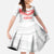 Custom Pacific Rugby Spirit Family Matching Off The Shoulder Long Sleeve Dress and Hawaiian Shirt Tonga Ngatu Pride White Edition - Polynesian Pride