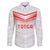 Custom Pacific Rugby Spirit Family Matching Off The Shoulder Long Sleeve Dress and Hawaiian Shirt Tonga Ngatu Pride White Edition - Polynesian Pride