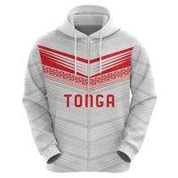 Custom Pacific Rugby Spirit Hoodie Tonga Ngatu Pride White Edition - Polynesian Pride
