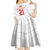 Custom Pacific Rugby Spirit Kid Short Sleeve Dress Tonga Ngatu Pride White Edition - Polynesian Pride