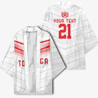 Custom Pacific Rugby Spirit Kimono Tonga Ngatu Pride White Edition - Polynesian Pride