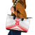Custom Pacific Rugby Spirit Leather Tote Bag Tonga Ngatu Pride White Edition - Polynesian Pride