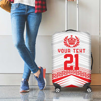 Custom Pacific Rugby Spirit Luggage Cover Tonga Ngatu Pride White Edition - Polynesian Pride