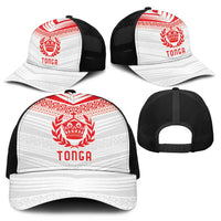 Pacific Rugby Spirit Mesh Trucker Cap Tonga Ngatu Pride White Edition - Polynesian Pride