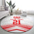 Custom Pacific Rugby Spirit Round Carpet Tonga Ngatu Pride White Edition - Polynesian Pride