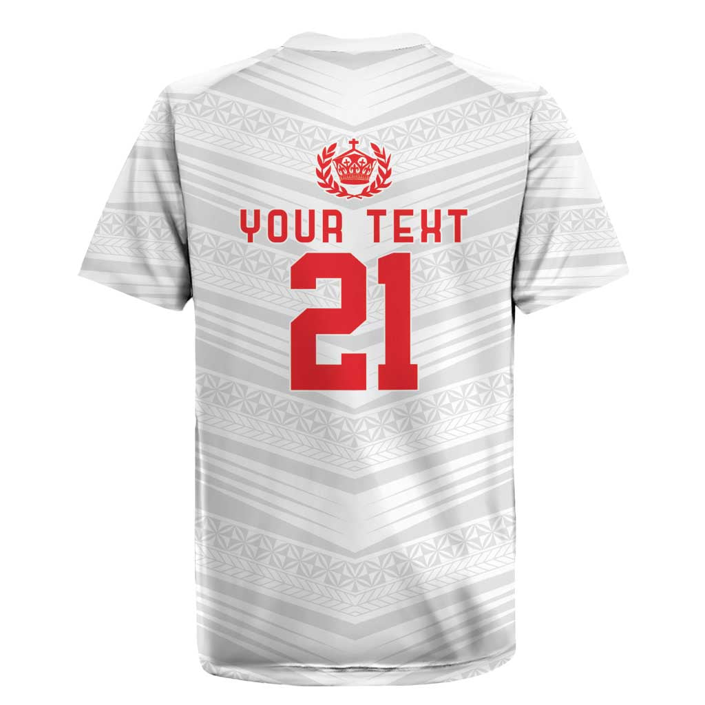 Custom Pacific Rugby Spirit Rugby Jersey Tonga Ngatu Pride White Edition - Polynesian Pride