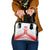 Custom Pacific Rugby Spirit Shoulder Handbag Tonga Ngatu Pride White Edition - Polynesian Pride