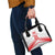 Custom Pacific Rugby Spirit Shoulder Handbag Tonga Ngatu Pride White Edition - Polynesian Pride