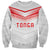 Custom Pacific Rugby Spirit Sweatshirt Tonga Ngatu Pride White Edition - Polynesian Pride
