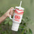 Custom Pacific Rugby Spirit Tumbler With Handle Tonga Ngatu Pride White Edition - Polynesian Pride