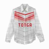 Custom Pacific Rugby Spirit Women Casual Shirt Tonga Ngatu Pride White Edition - Polynesian Pride