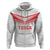Custom Pacific Rugby Spirit Zip Hoodie Tonga Ngatu Pride White Edition - Polynesian Pride