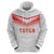Custom Pacific Rugby Spirit Zip Hoodie Tonga Ngatu Pride White Edition - Polynesian Pride