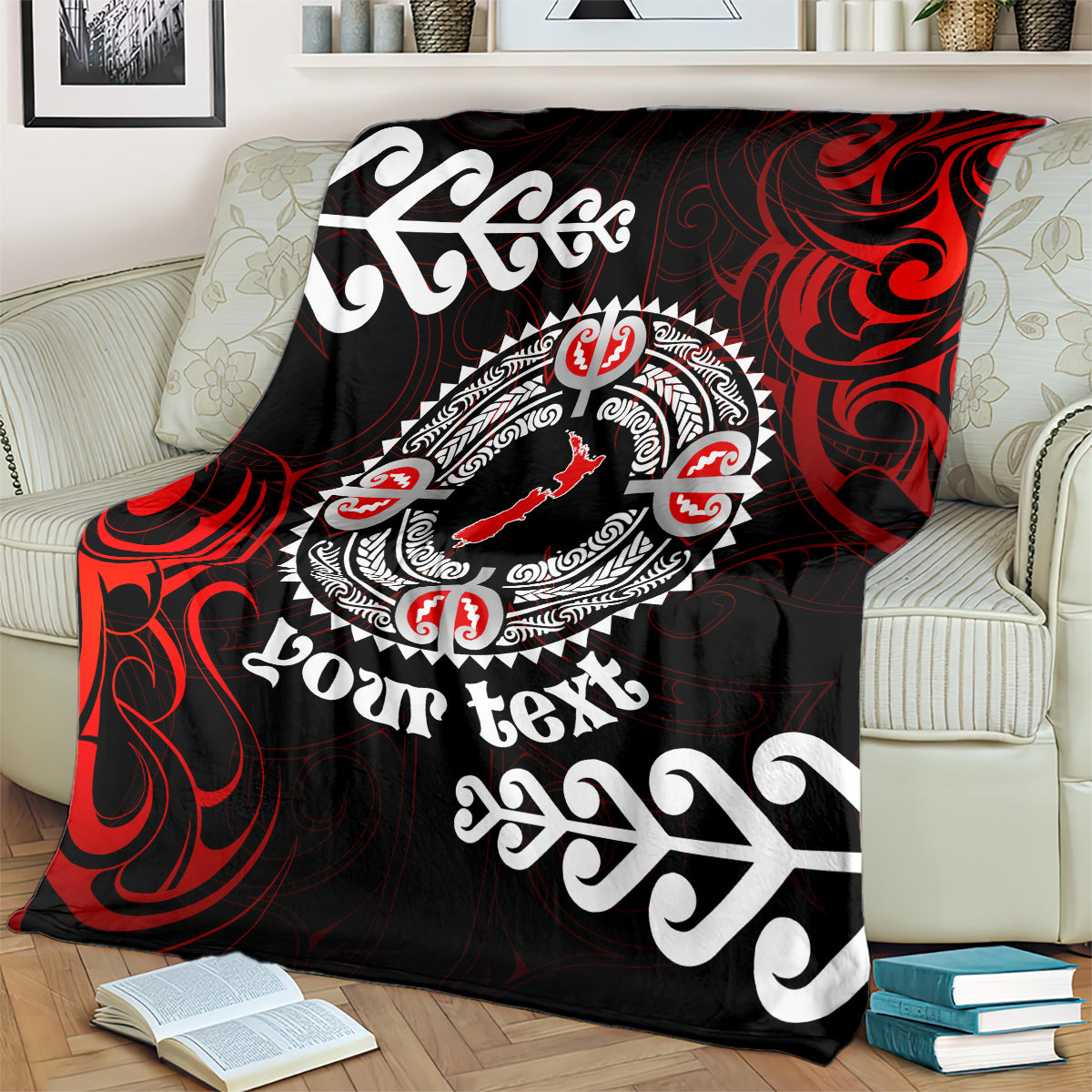 New Zealand Waitangi Day Personalised Blanket Aotearoa Te Ra O Waitangi With Maori Tattoo LT9 - Polynesian Pride