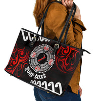 New Zealand Waitangi Day Personalised Leather Tote Bag Aotearoa Te Ra O Waitangi With Maori Tattoo LT9 - Polynesian Pride