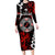 New Zealand Waitangi Day Personalised Long Sleeve Bodycon Dress Aotearoa Te Ra O Waitangi With Maori Tattoo LT9 Long Dress Red - Polynesian Pride