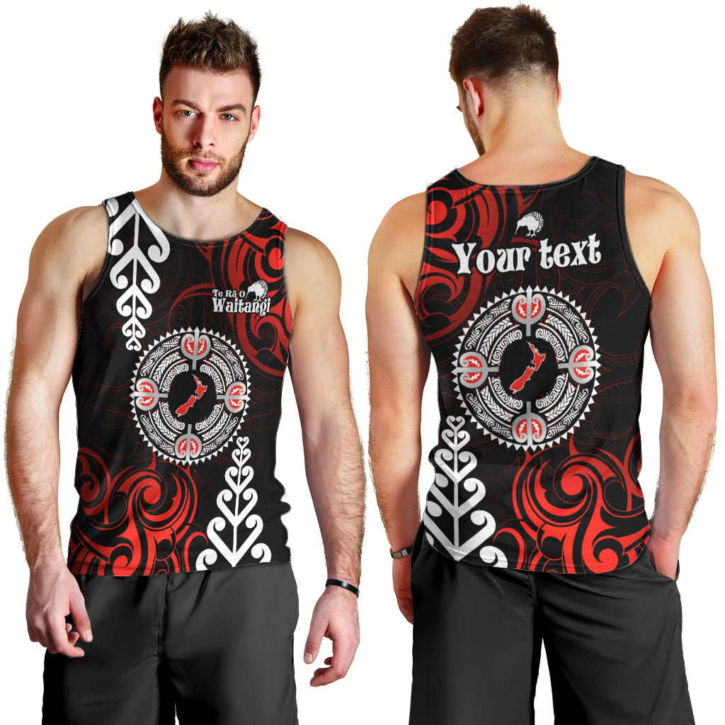 New Zealand Waitangi Day Personalised Men Tank Top Aotearoa Te Ra O Waitangi With Maori Tattoo LT9 - Polynesian Pride