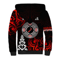 New Zealand Waitangi Day Personalised Sherpa Hoodie Aotearoa Te Ra O Waitangi With Maori Tattoo LT9 - Polynesian Pride