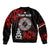 New Zealand Waitangi Day Personalised Sleeve Zip Bomber Jacket Aotearoa Te Ra O Waitangi With Maori Tattoo LT9 - Polynesian Pride