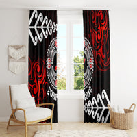 New Zealand Waitangi Day Personalised Window Curtain Aotearoa Te Ra O Waitangi With Maori Tattoo LT9 - Polynesian Pride