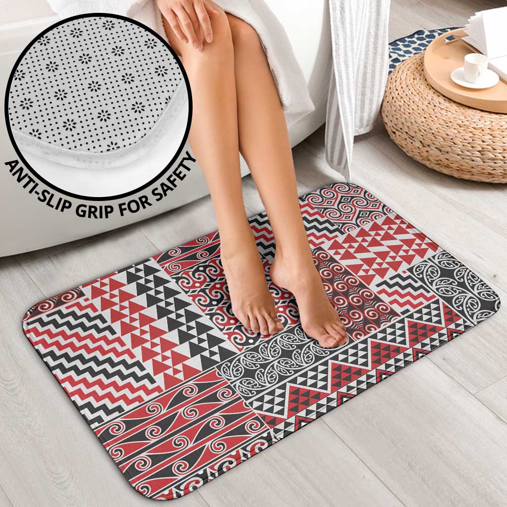 Aotearoa Kowhaiwhai Taniko Patchwork Motifs Bathroom Set - Polynesian Pride