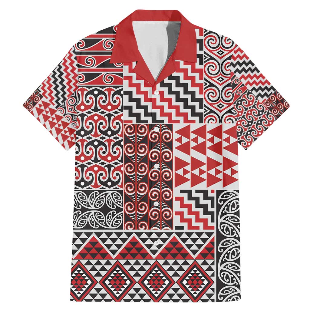 Aotearoa Kowhaiwhai Taniko Patchwork Motifs Family Matching Mermaid Dress and Hawaiian Shirt