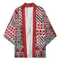 Aotearoa Kowhaiwhai Taniko Patchwork Motifs Kimono - Polynesian Pride