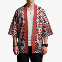 Aotearoa Kowhaiwhai Taniko Patchwork Motifs Kimono - Polynesian Pride