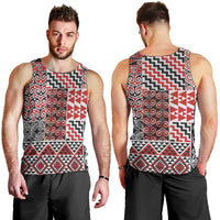 Aotearoa Kowhaiwhai Taniko Patchwork Motifs Men Tank Top