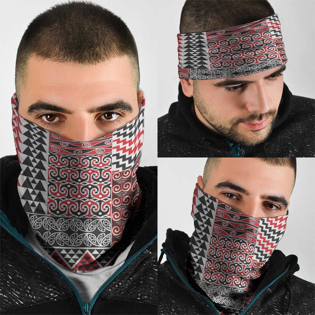 Aotearoa Kowhaiwhai Taniko Patchwork Motifs Neck Gaiter - Polynesian Pride