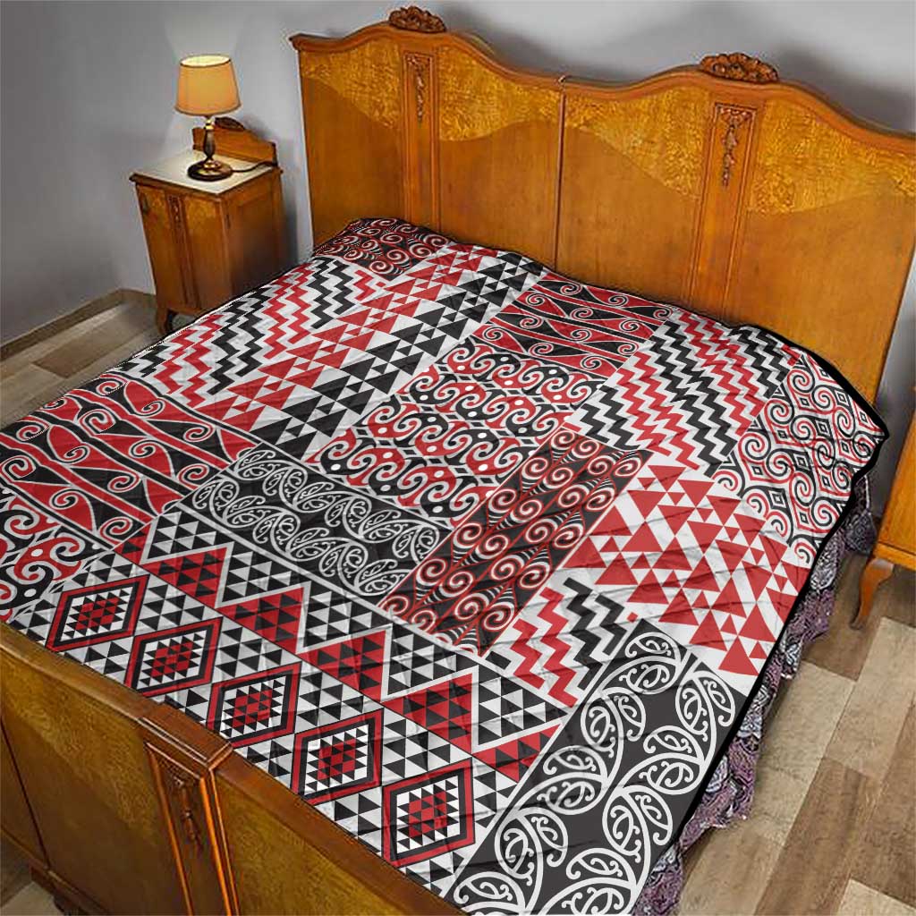 Aotearoa Kowhaiwhai Taniko Patchwork Motifs Quilt LT9 - Polynesian Pride
