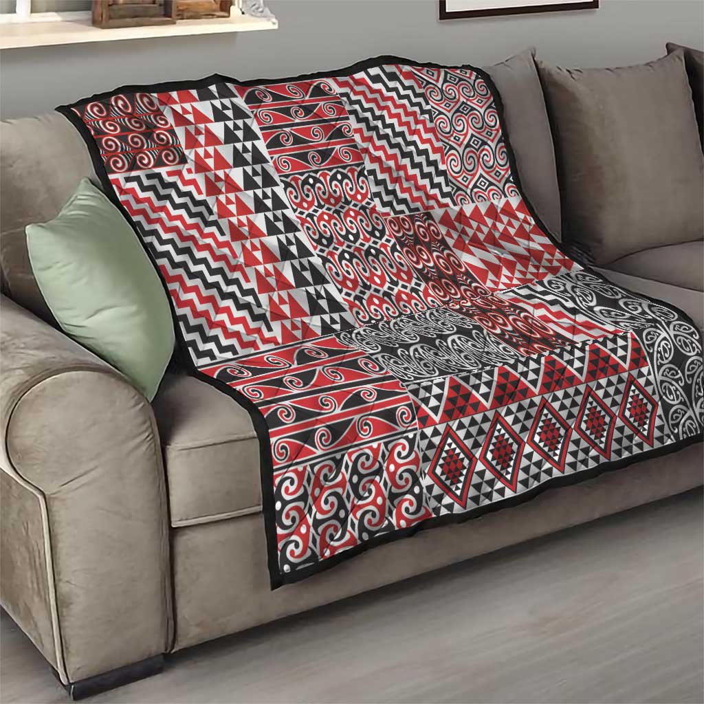 Aotearoa Kowhaiwhai Taniko Patchwork Motifs Quilt LT9 - Polynesian Pride