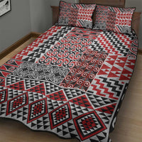 Aotearoa Kowhaiwhai Taniko Patchwork Motifs Quilt Bed Set