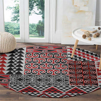 Aotearoa Kowhaiwhai Taniko Patchwork Motifs Round Carpet LT9 - Polynesian Pride