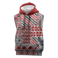 Aotearoa Kowhaiwhai Taniko Patchwork Motifs Sleeveless Hoodie - Polynesian Pride
