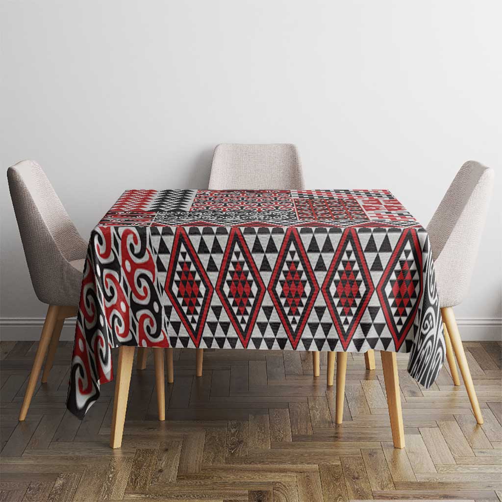 Aotearoa Kowhaiwhai Taniko Patchwork Motifs Tablecloth