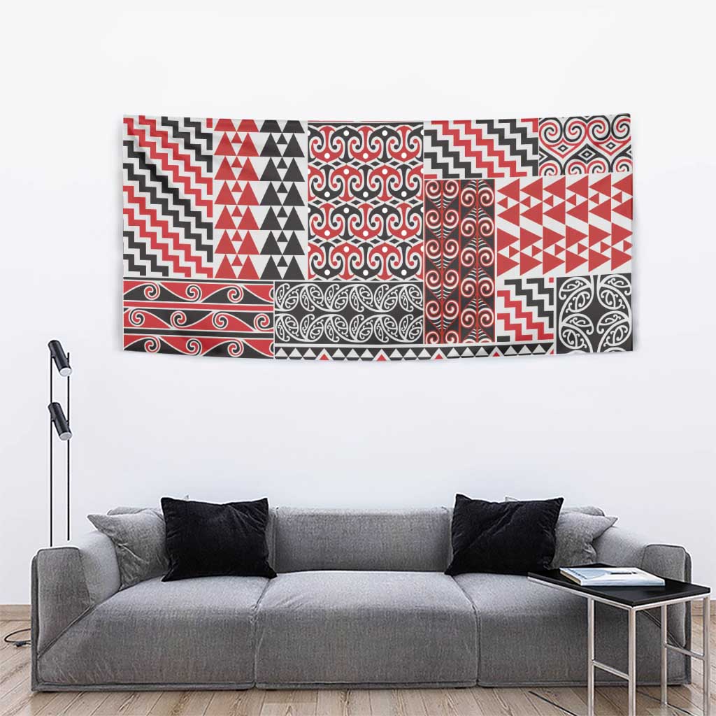 Aotearoa Kowhaiwhai Taniko Patchwork Motifs Tapestry